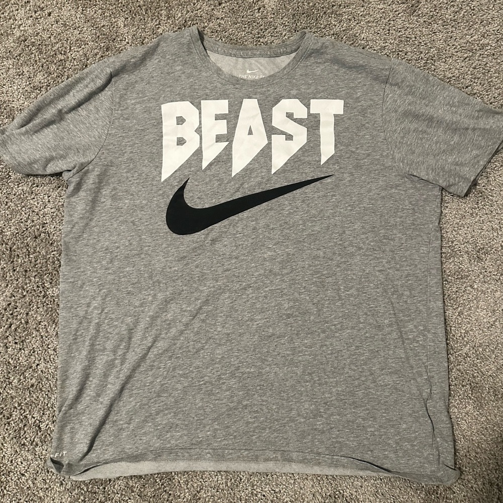 Gray Nike beast work out T-shirt dry fit